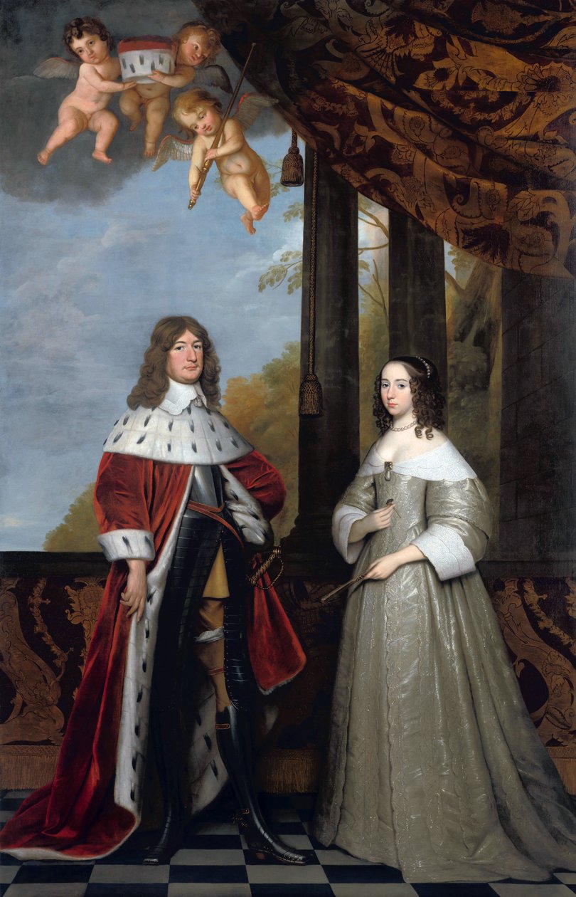 Portrait of Friedrich Wilhelm, Elector of Brandenburg, and His Wife Louise Henriette, Countess of Orange-Nassau by Gerard van Honthorst