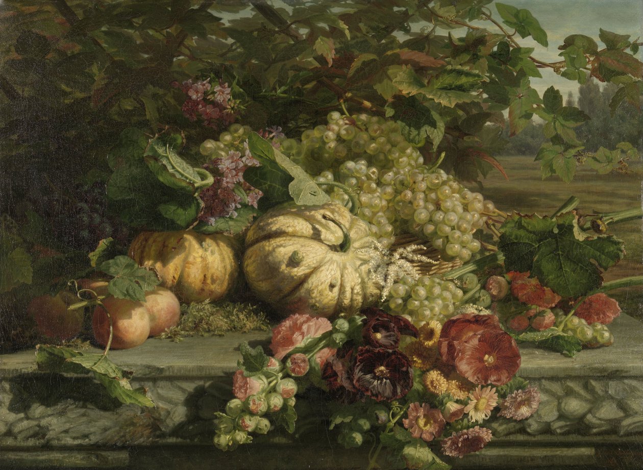 Still-life with Flowers and Fruits by Gerardina Jacoba van de Sande Bakhuyzen