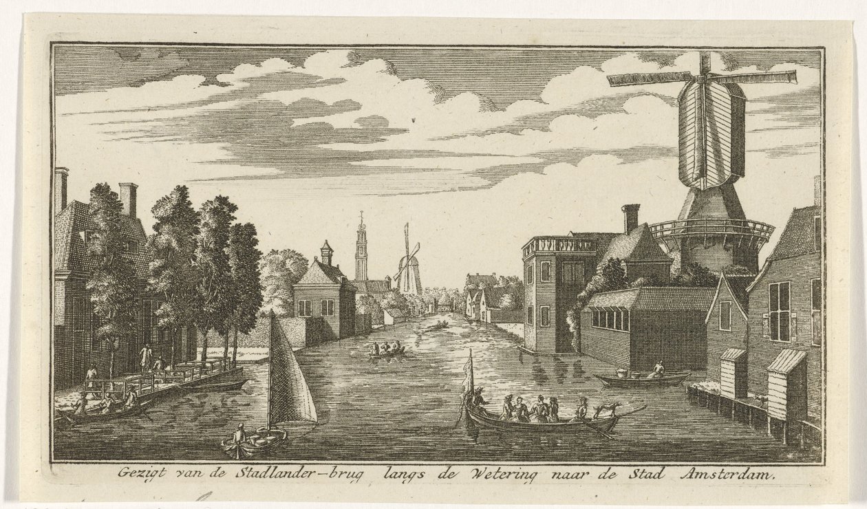 View Along the Canal to Amsterdam by Gerardus Condet