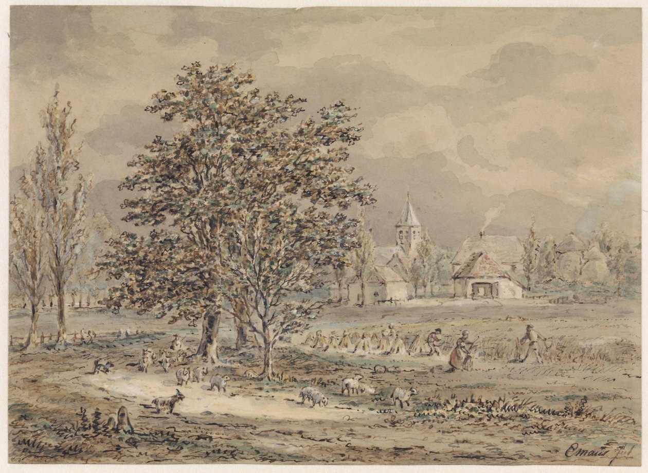 View of the Village of Zoelmond by Gerardus Emaus de Micault