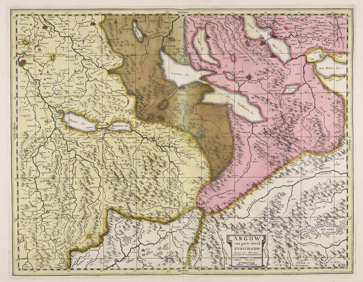 Argow with Southern Part of Zurichgow by Gerardus Mercator