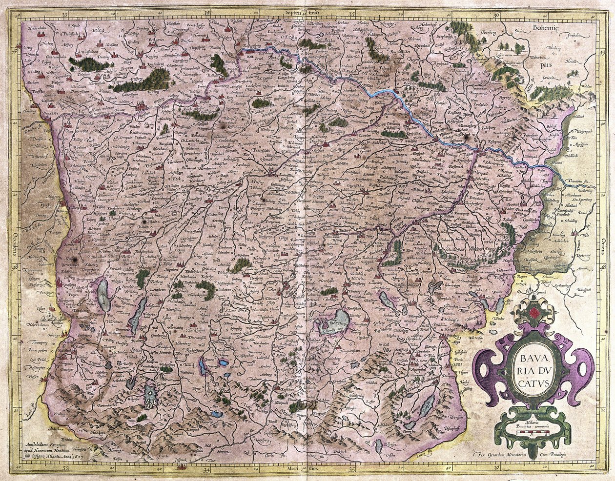 Bavaria, Germany (engraving) by Gerardus Mercator