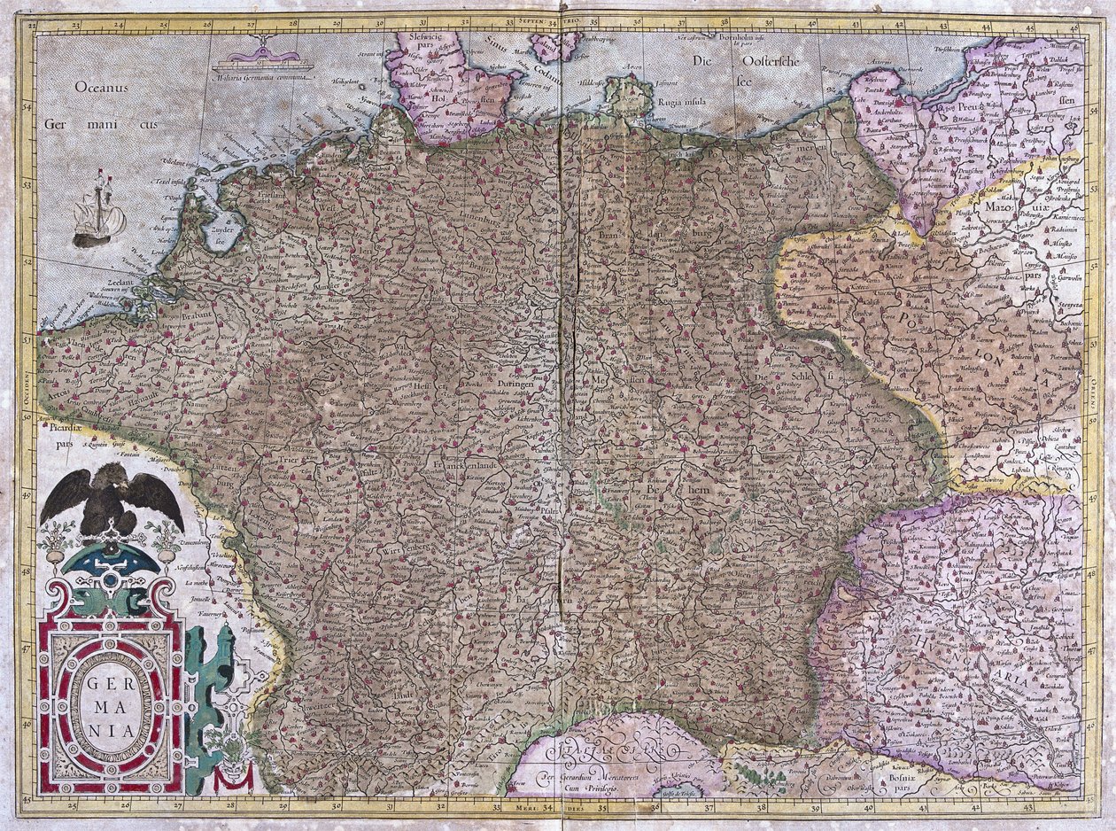 Germany (engraving) by Gerardus Mercator