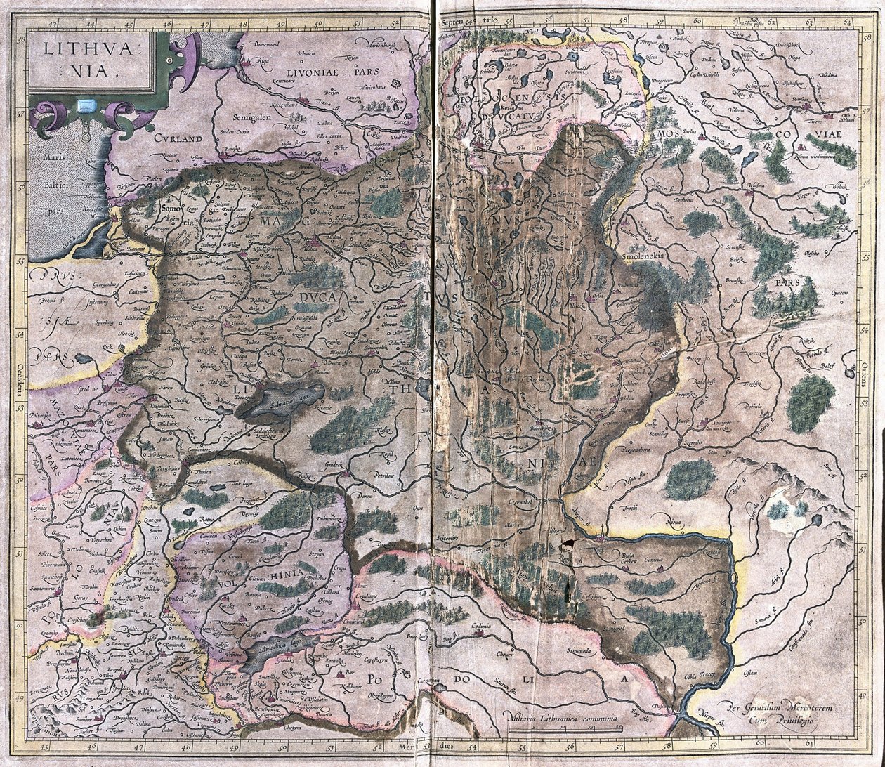 Lithuania (engraving) by Gerardus Mercator