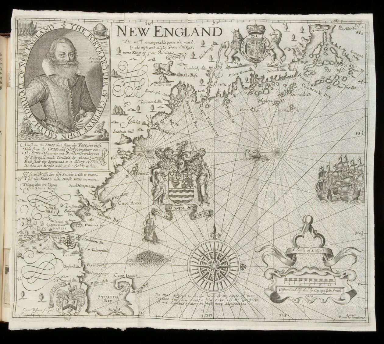 Map of New England, from Historia Mundi: or Mercator’s Atlas by Gerardus Mercator