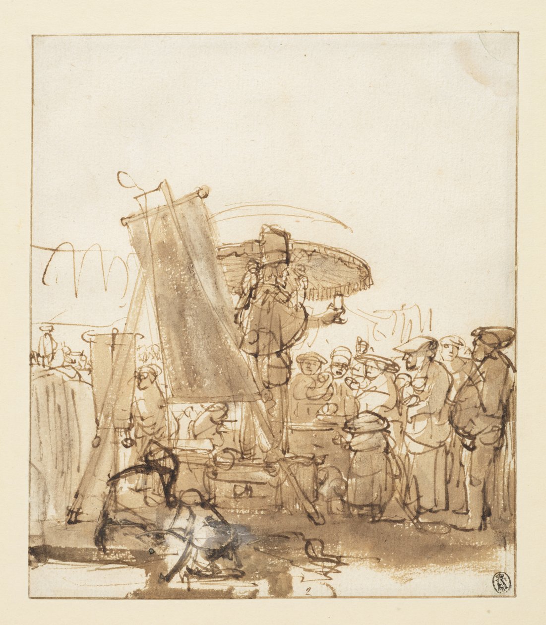 Quack addressing a crowd, c. 1637 by Gerbrandt van den Eeckhout