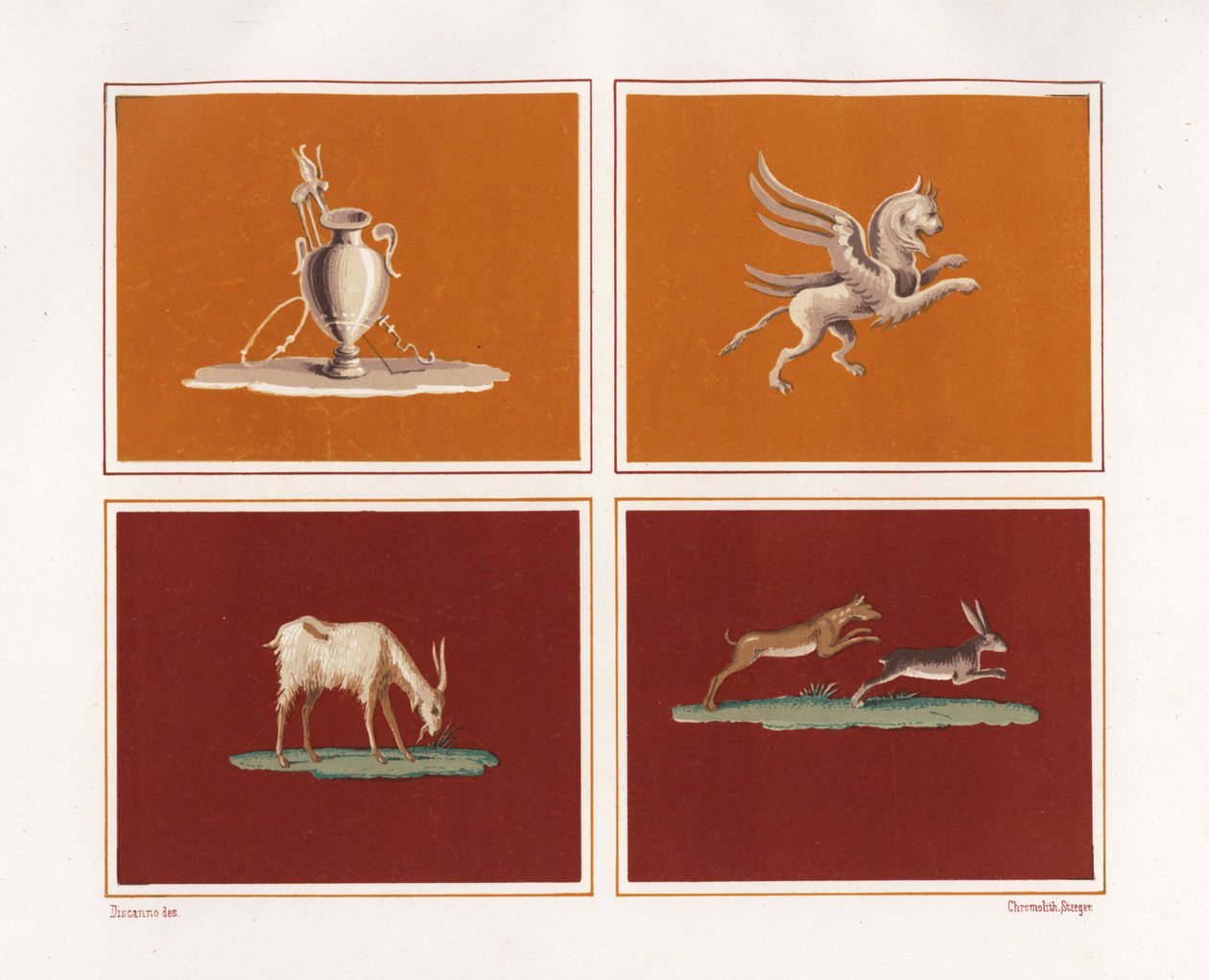 Decorative figures from the House of Epigrams, Regio V, Insula 1 by Geremia Discanno