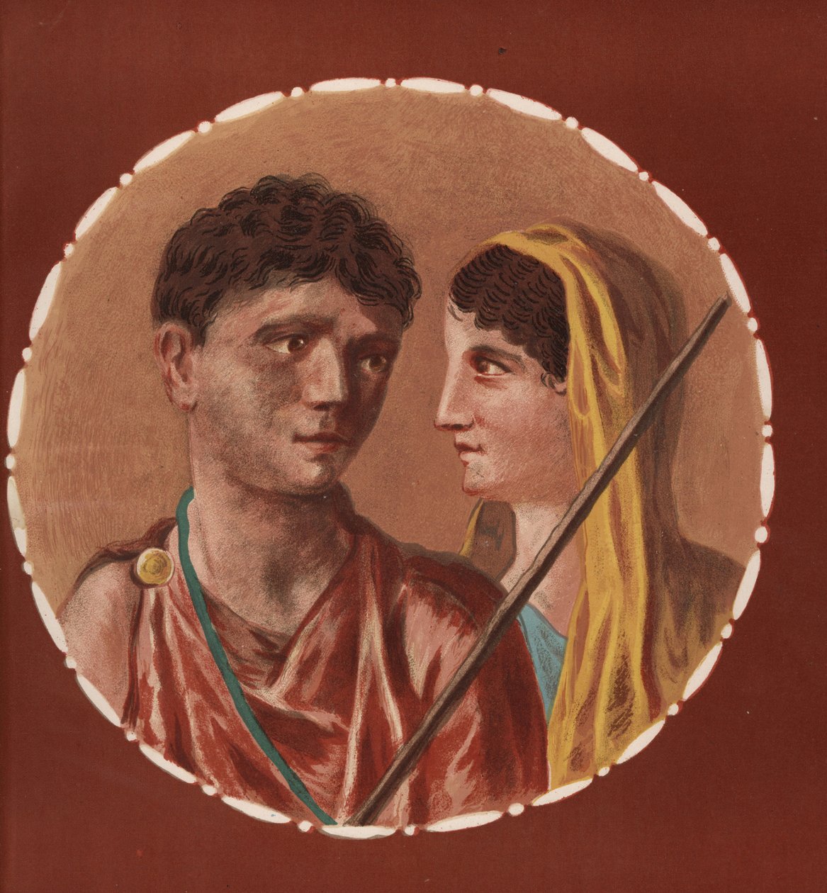 Portrait of a Man and Woman from an Unidentified House in Pompeii by Geremia Discanno