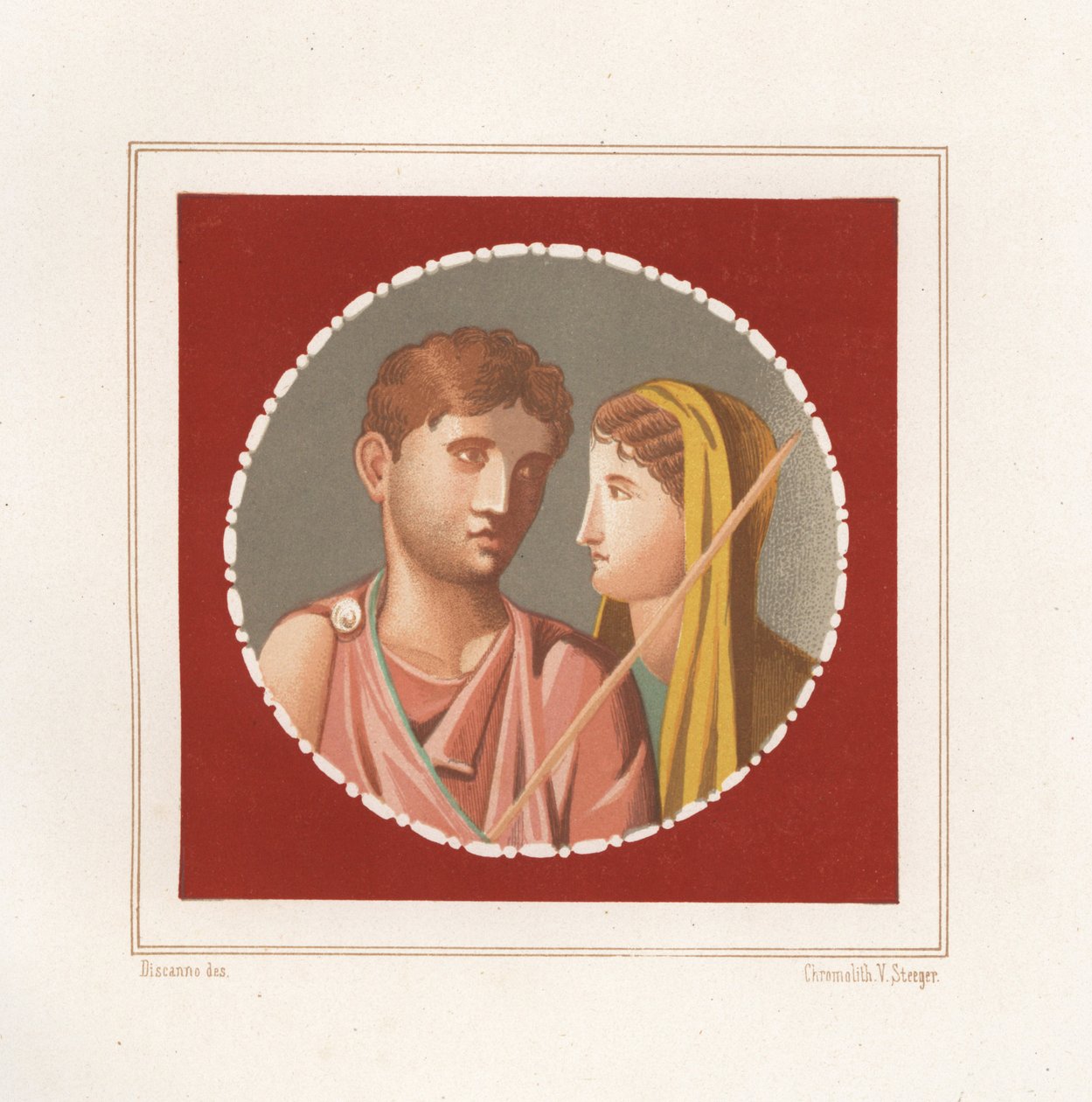 Portrait of a Man and Woman from an Unidentified House in Pompeii by Geremia Discanno