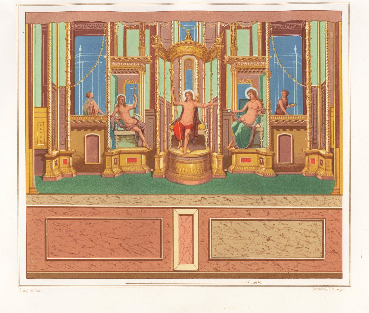 Wall Painting Showing Bacchus, Venus and Apollo by Geremia Discanno