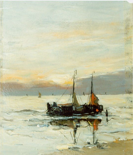 Bomschuiten on the Beach by Gerhard Morgenstjerne Munthe