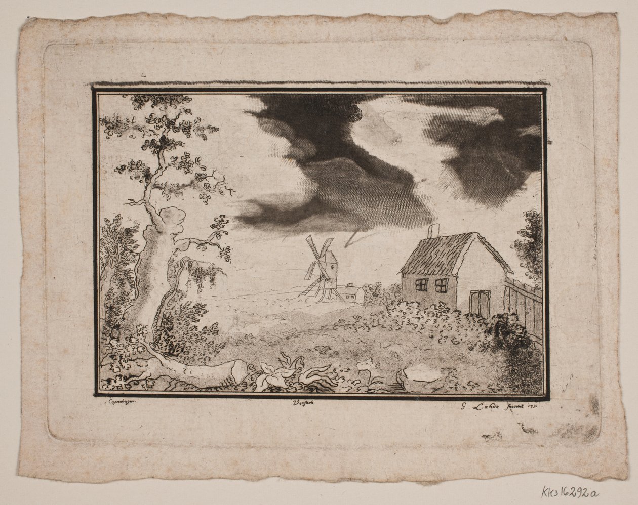 Landscape with House and Mill by Gerhard Ludvig Lahde