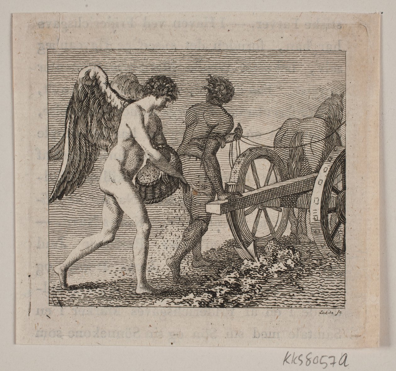 Winged Genius Following a Ploughman by Gerhard Ludvig Lahde