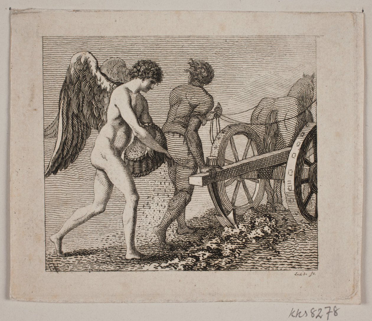 Winged Genius Following a Plowman by Gerhard Ludvig Lahde