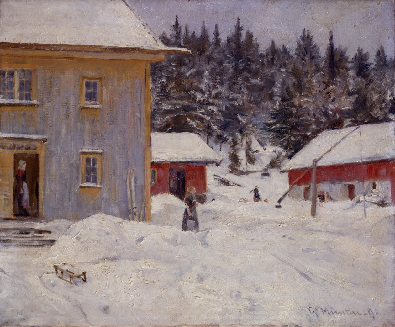 The Yard at Valler Farm by Gerhard Peter Frantz Vilhelm Munthe