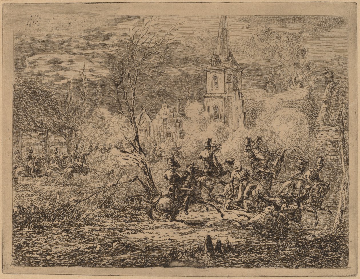 Capture of a Village by Gerhardus Emaus de Micault