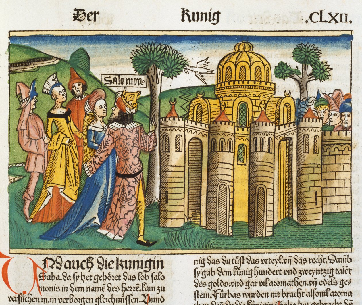 Queen of Sheba Visits Solomon, from the Nuremberg Bible (Biblia Sacra Germanaica) by German School