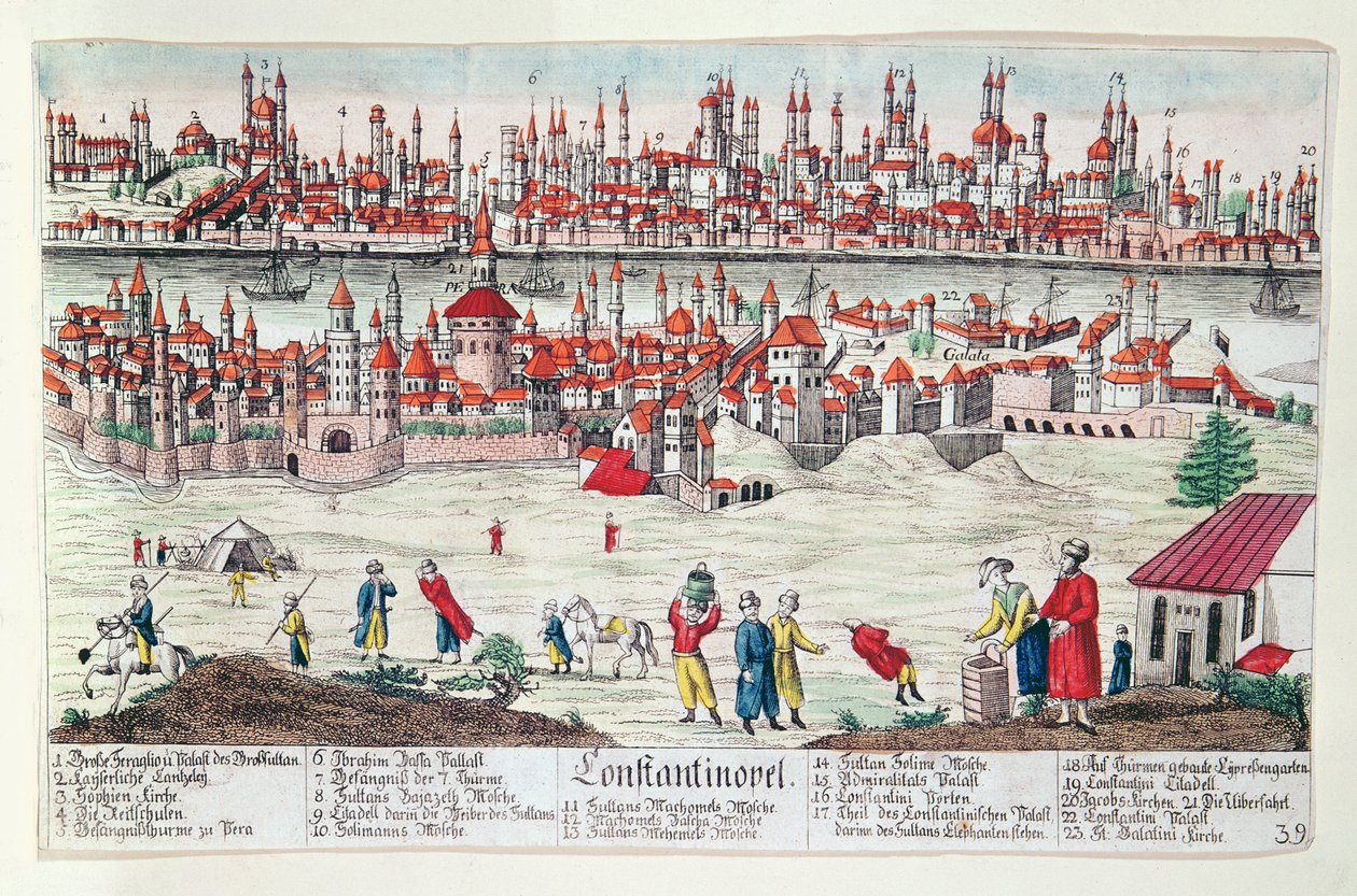 Panoramic View of Constantinople by German School