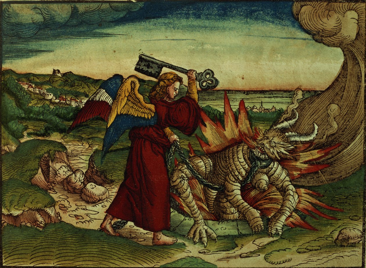 Revelation 20:18 Key of the Bottomless Pit, 1st Edition, from the Luther Bible, c.1530 by German School