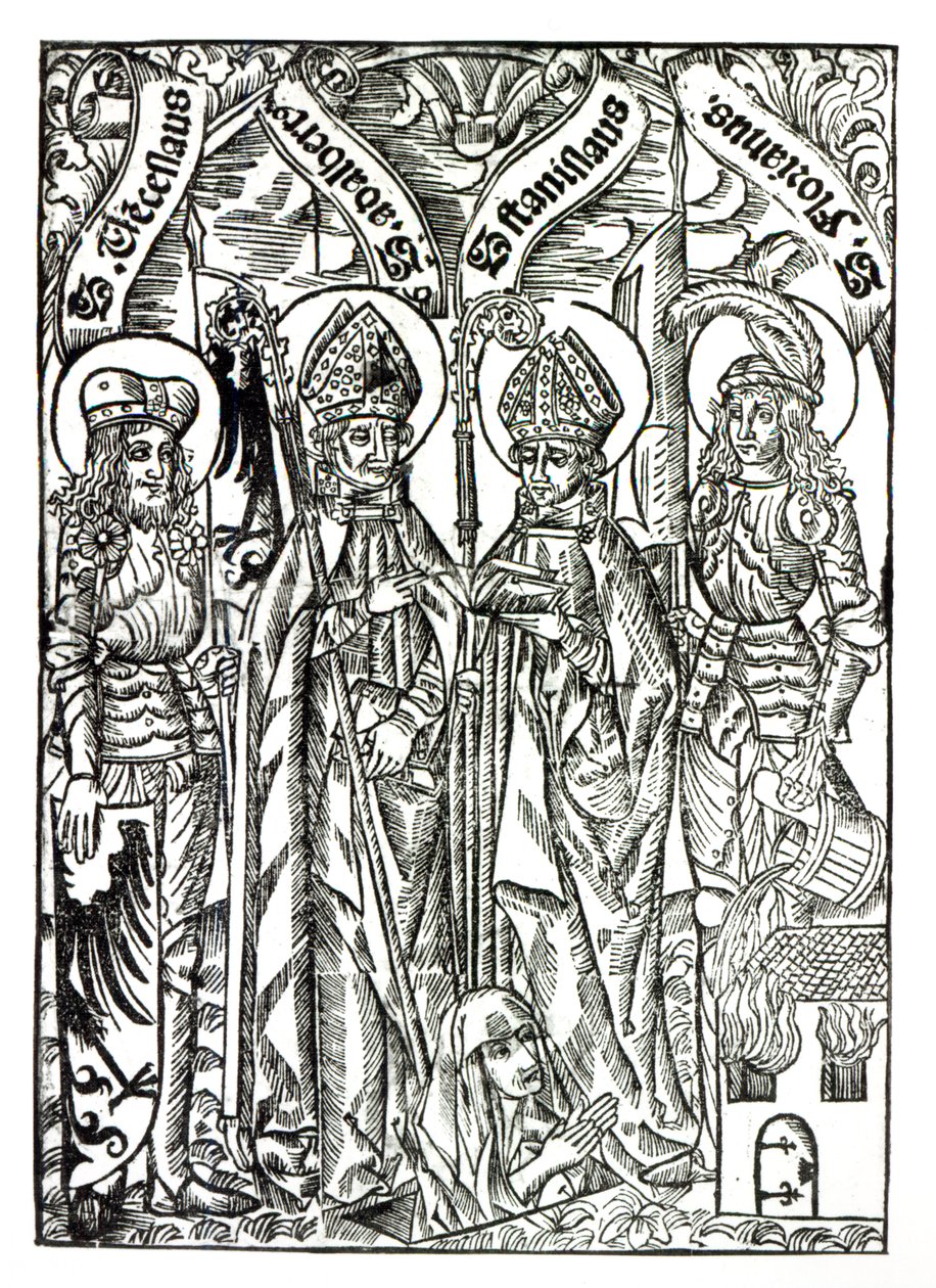 St. Wenceslaus, St. Adalbert, St. Stanislaus and St. Florian by German School