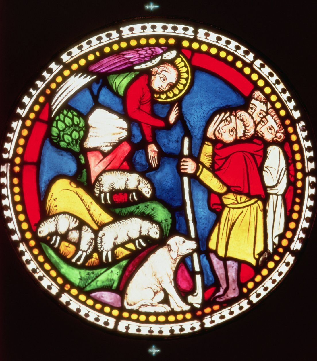 Window depicting The Annunciation to the Shepherds, c.1300 by German School