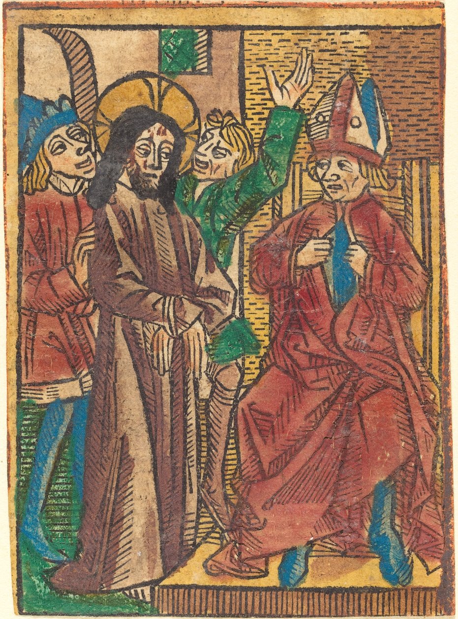 Before Caiaphas by German 15th Century