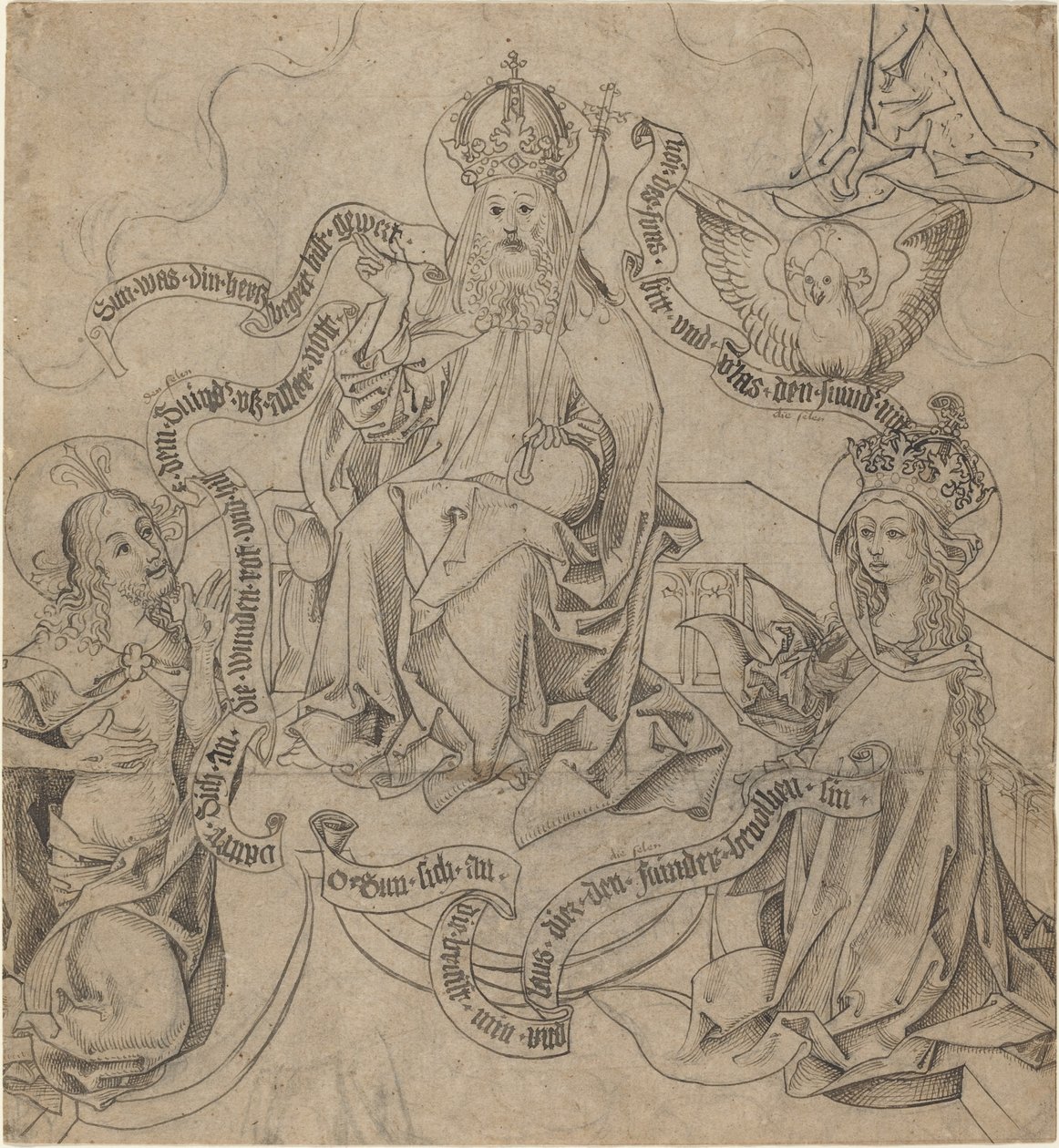 Christ and Mary Interceding with God the Father by German 15th Century