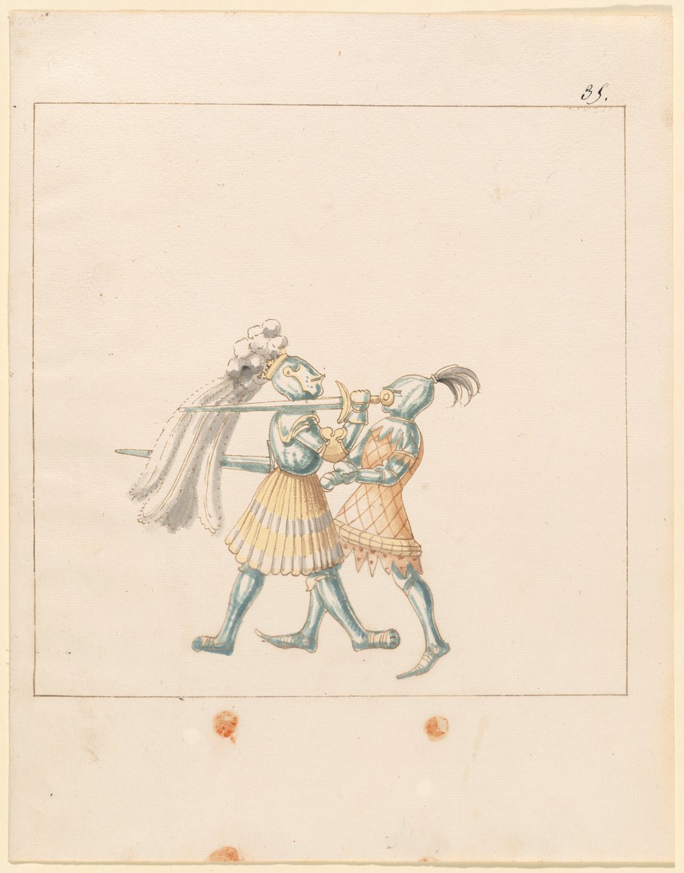 Freydal, The Book of Jousts and Tournament of Emperor Maximilian I: Combats on Foot (Jousts)(Volume III): Plate 165 by German 16th Century