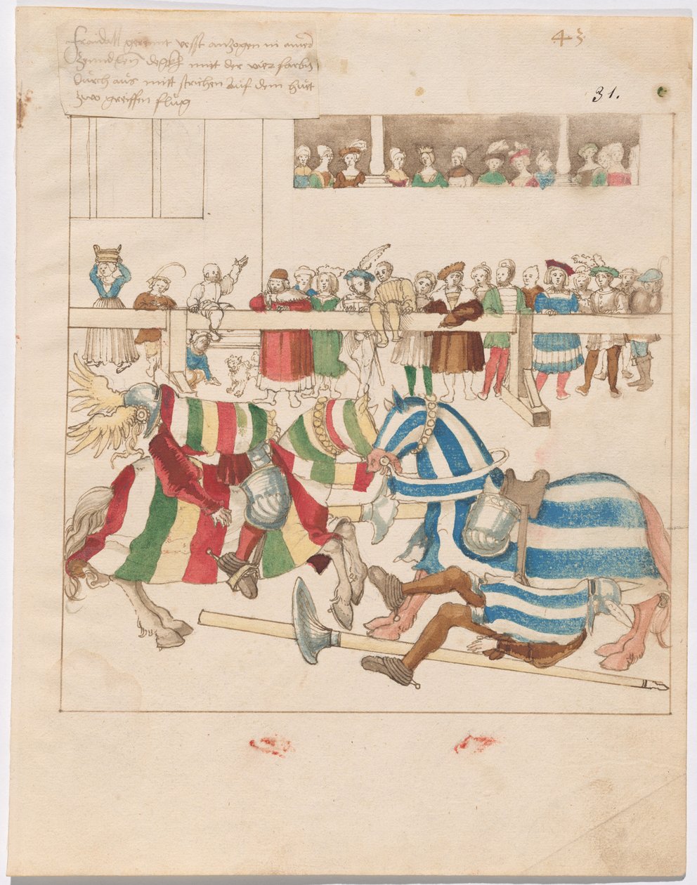 Mock Joust of War with Fixed Shields by German 16th Century