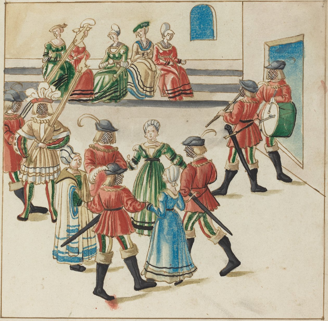 Three Couples in a Circle Dance by German 16th Century