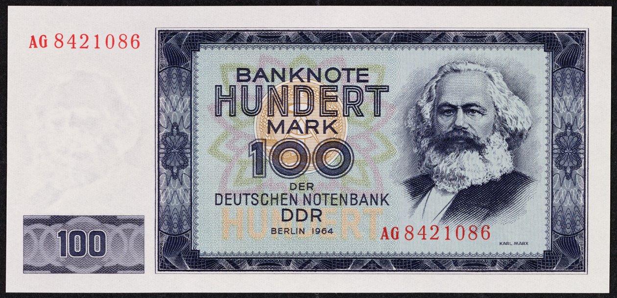 A one hundred mark banknote, 1964 by German School