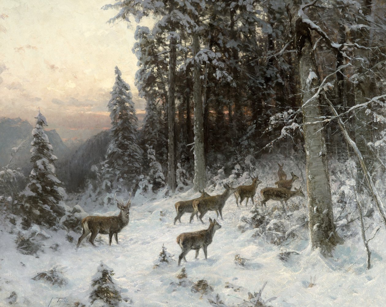 A Winter Evening in the Black Forest, c.1880 by German School
