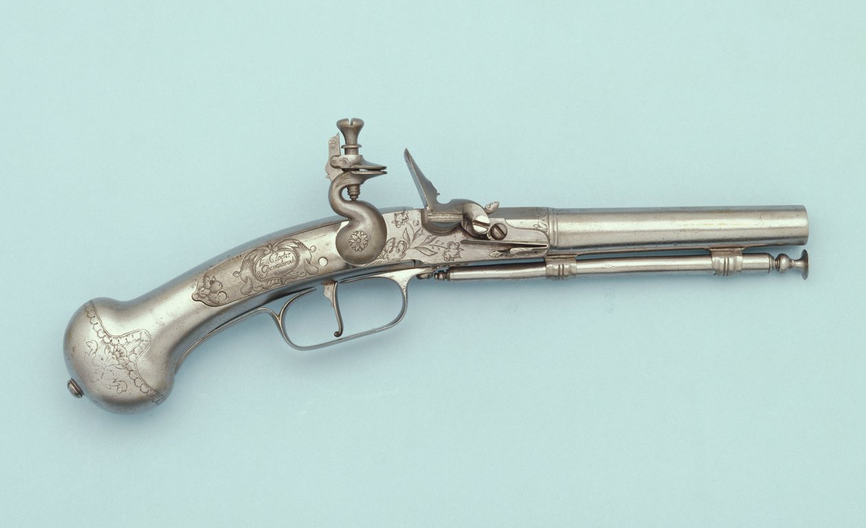 An all steel flintlock pistol, Jan Cloeter a Grevenbroich by German School