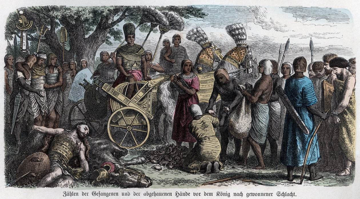 Ancient History. Egypt. Counting the Hands Cut to Prisoners by German School