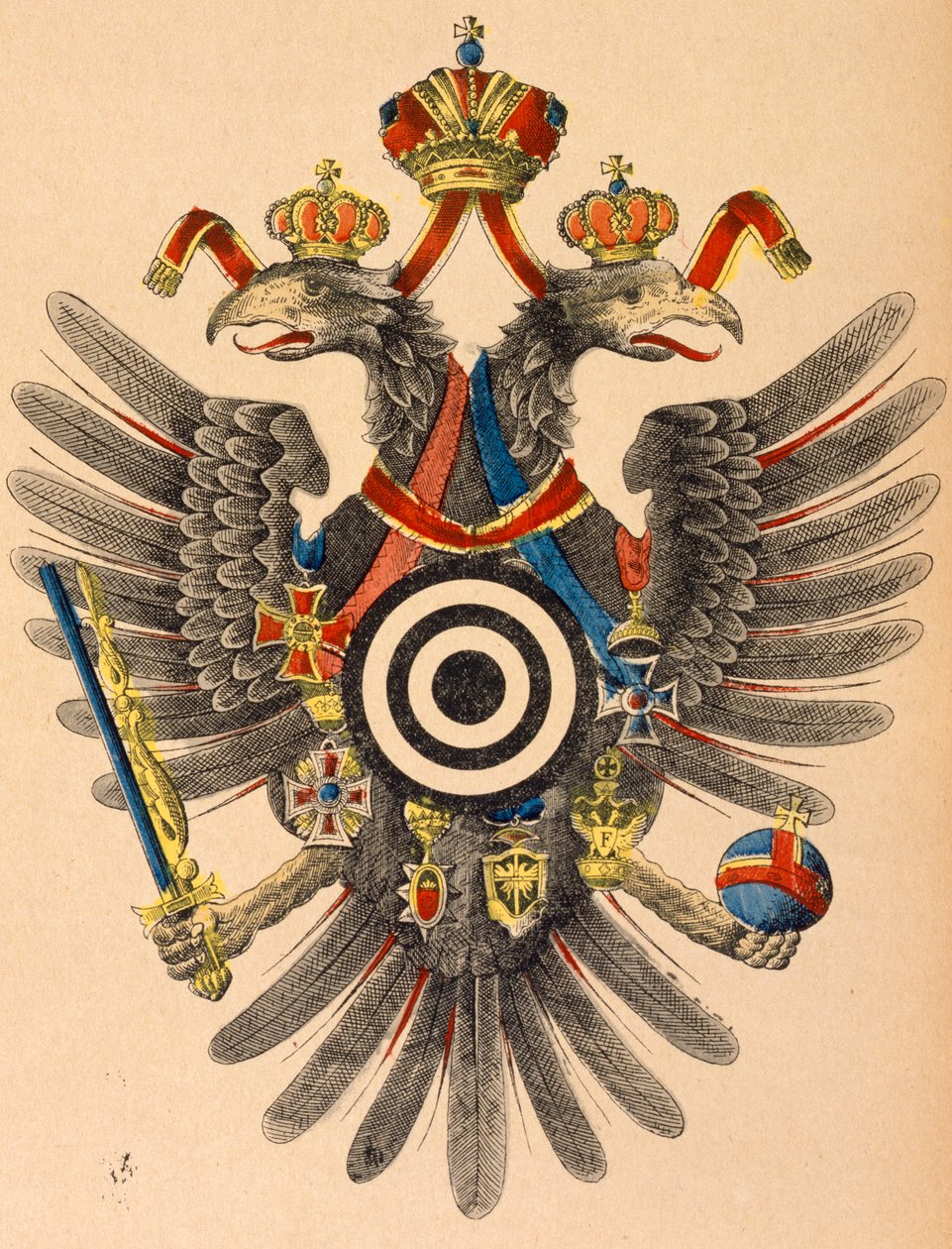 Austro-Hungarian Imperial Coat of Arms as an Archery Target, c.1865 by German School