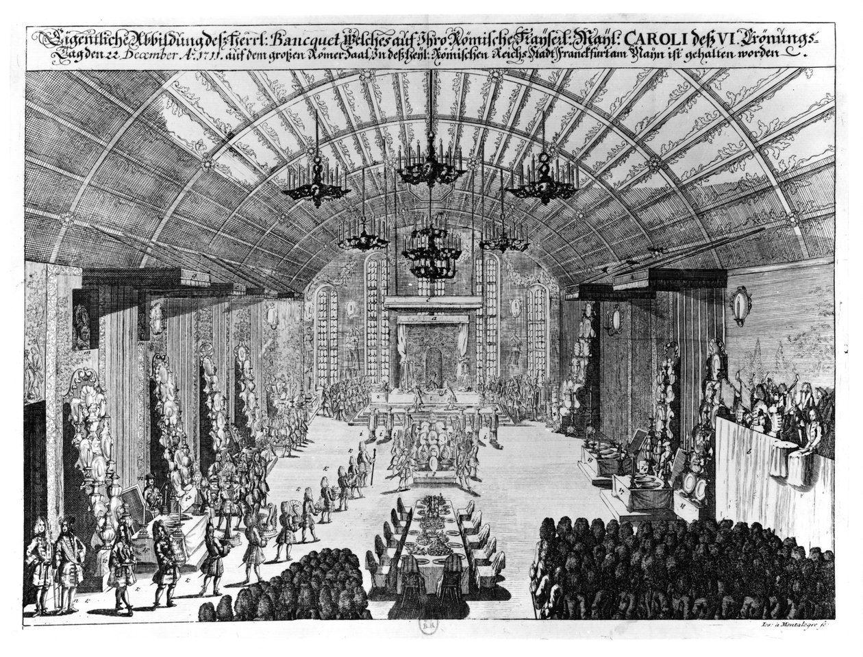 Banquet in the Romer Hall at Frankfurt-am-Main, in Honour of the Coronation of Charles VI on 22nd December 1711 by German School