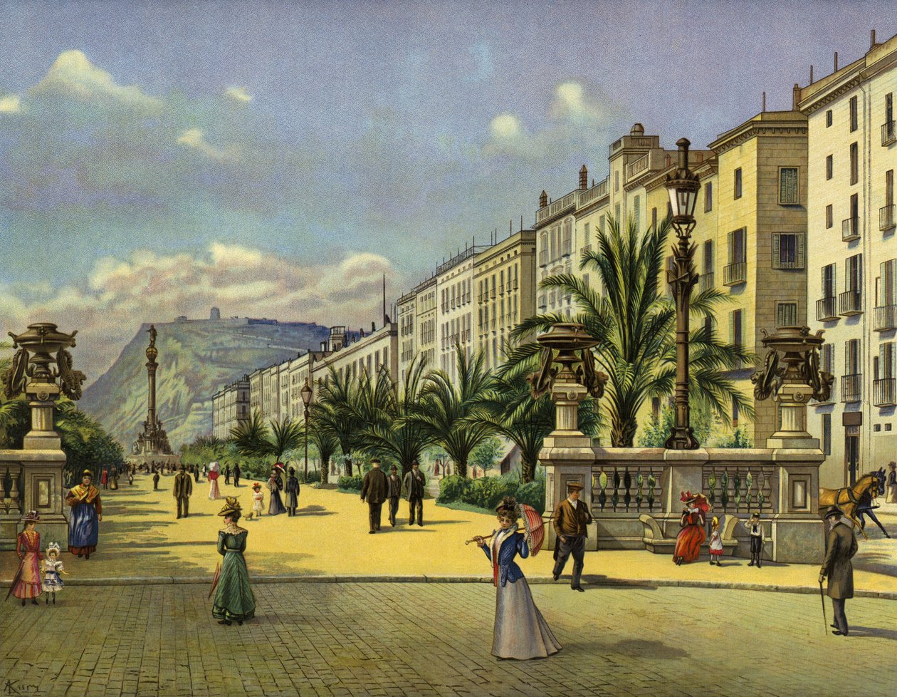 Barcelona, Paseo de Colon by German School