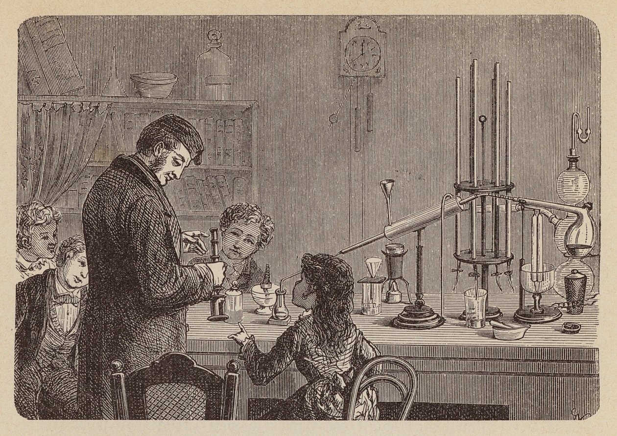 Children Watching a Scientific Experiment by German School