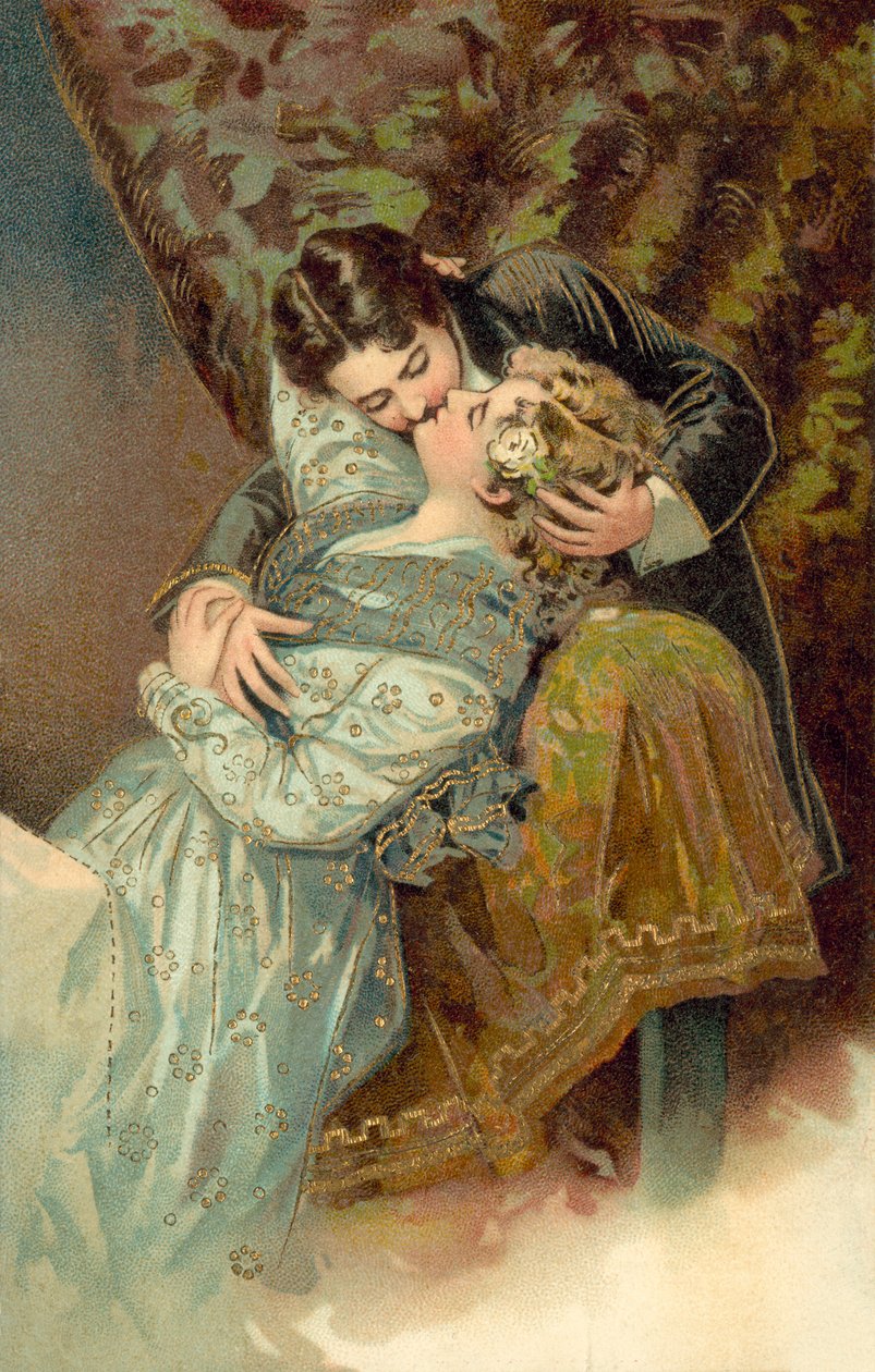 Couple Kissing by German School