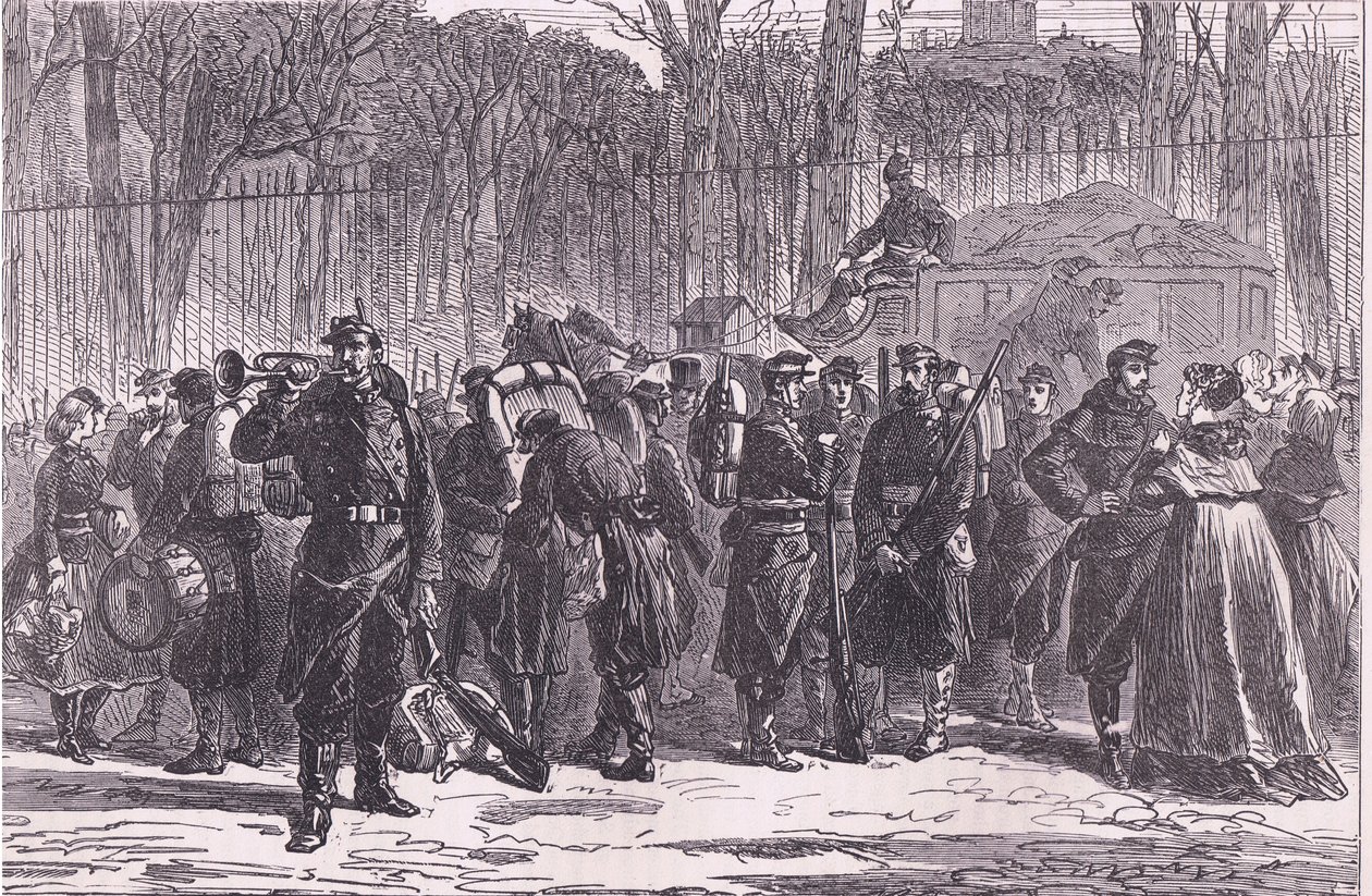 Departure of the Tenth Regiment of National Guards to advanced posts by German School