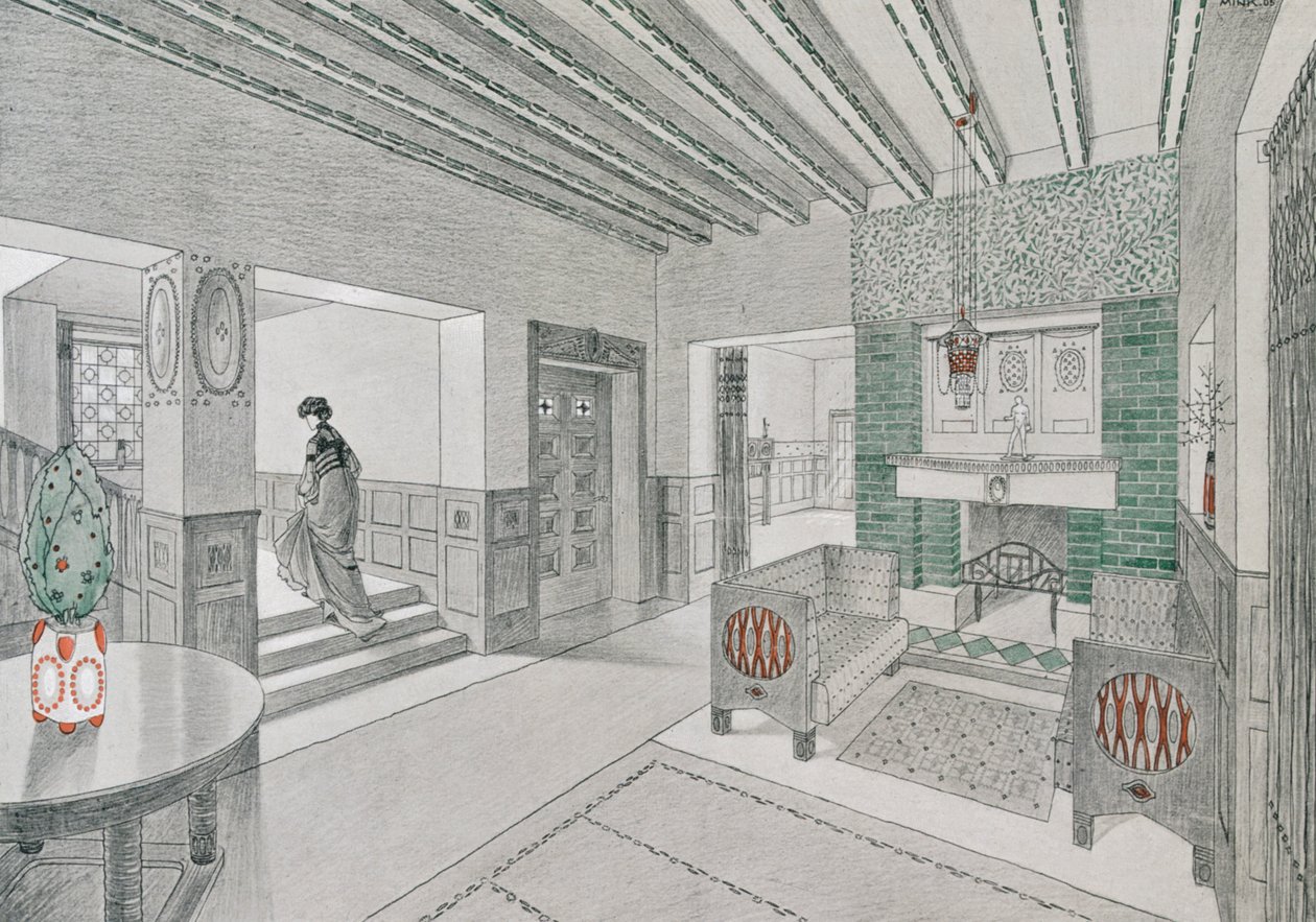 Design for a Living-Hall by Valentin Mink, 1906 by German School
