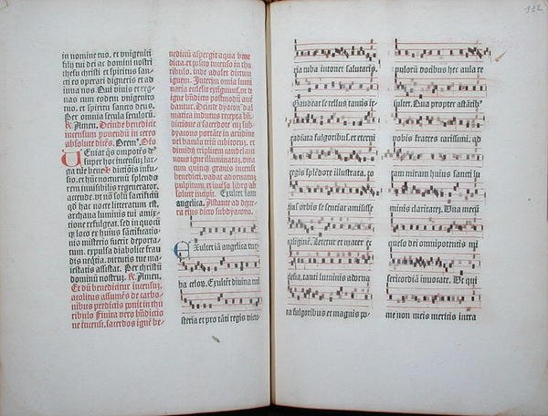 Double Page with a Plainsong Taken from an Incunabulum, from the Missale Romanum, c.1482 by German School