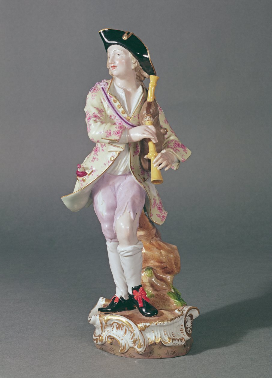 Figure of a Gallant with Pipes, Meissen, c.1850 by German School