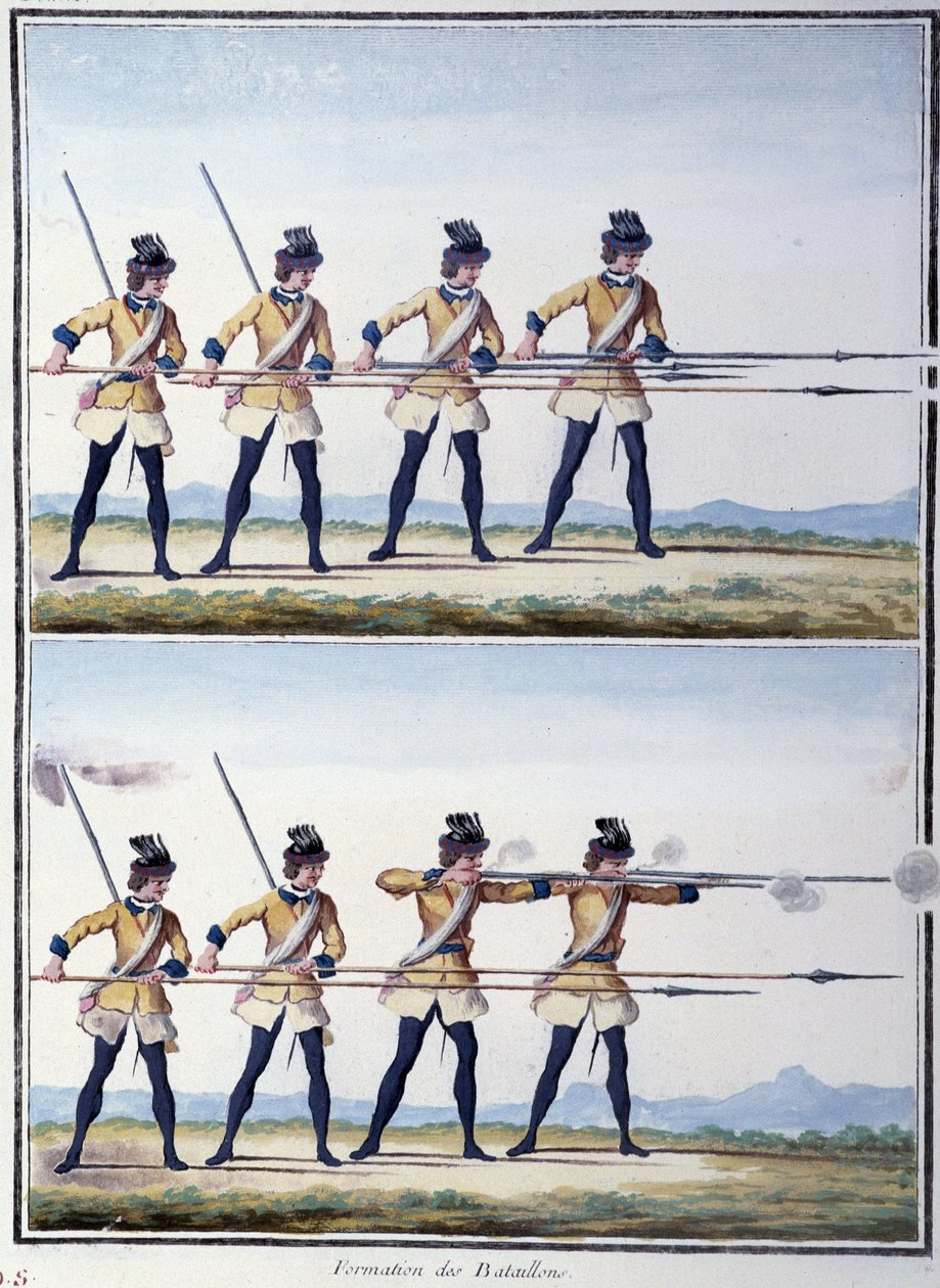 Formation of battalions - in "My Dreams" by the Count of Saxony by German School