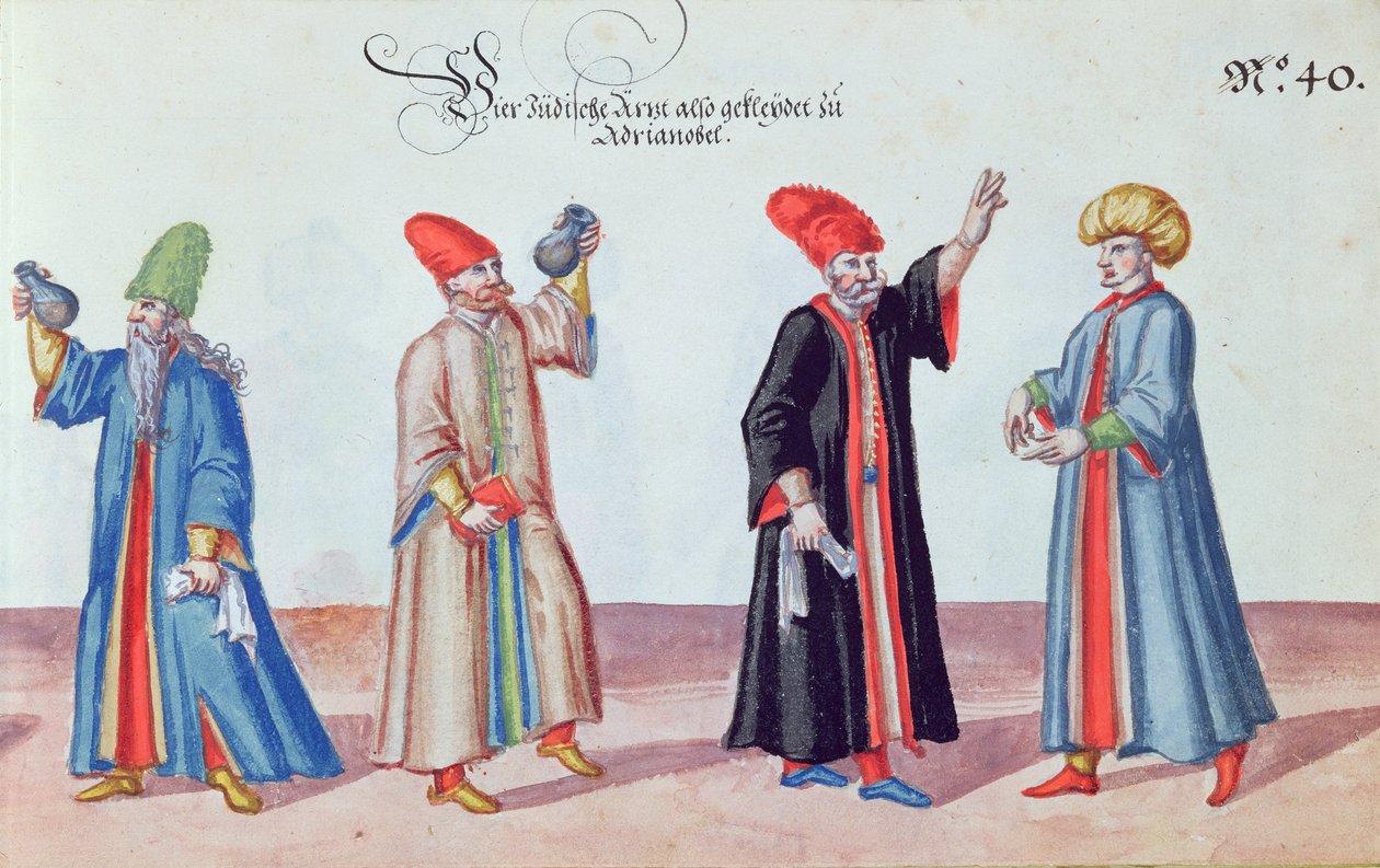 Four Jewish Doctors from Adrianople, Turkey by German School