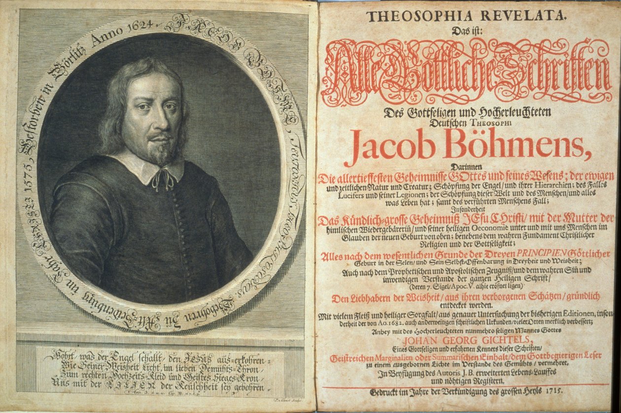 Frontispiece to Theosophia Revelata by Jacob Boehme, 1715 by German School