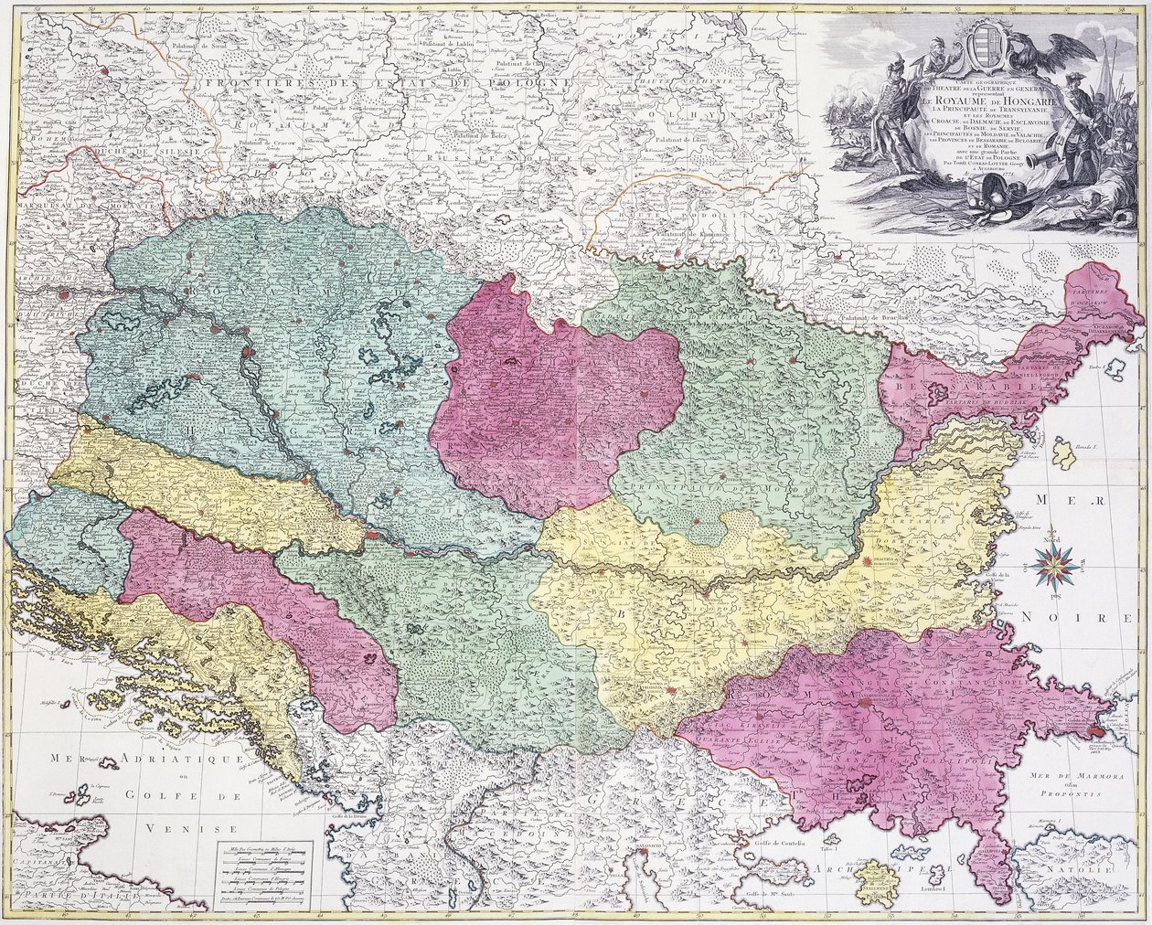 Geographical Map of the Theatre of War, Showing the Kingdom of Hungary in the Main, 1771 by German School