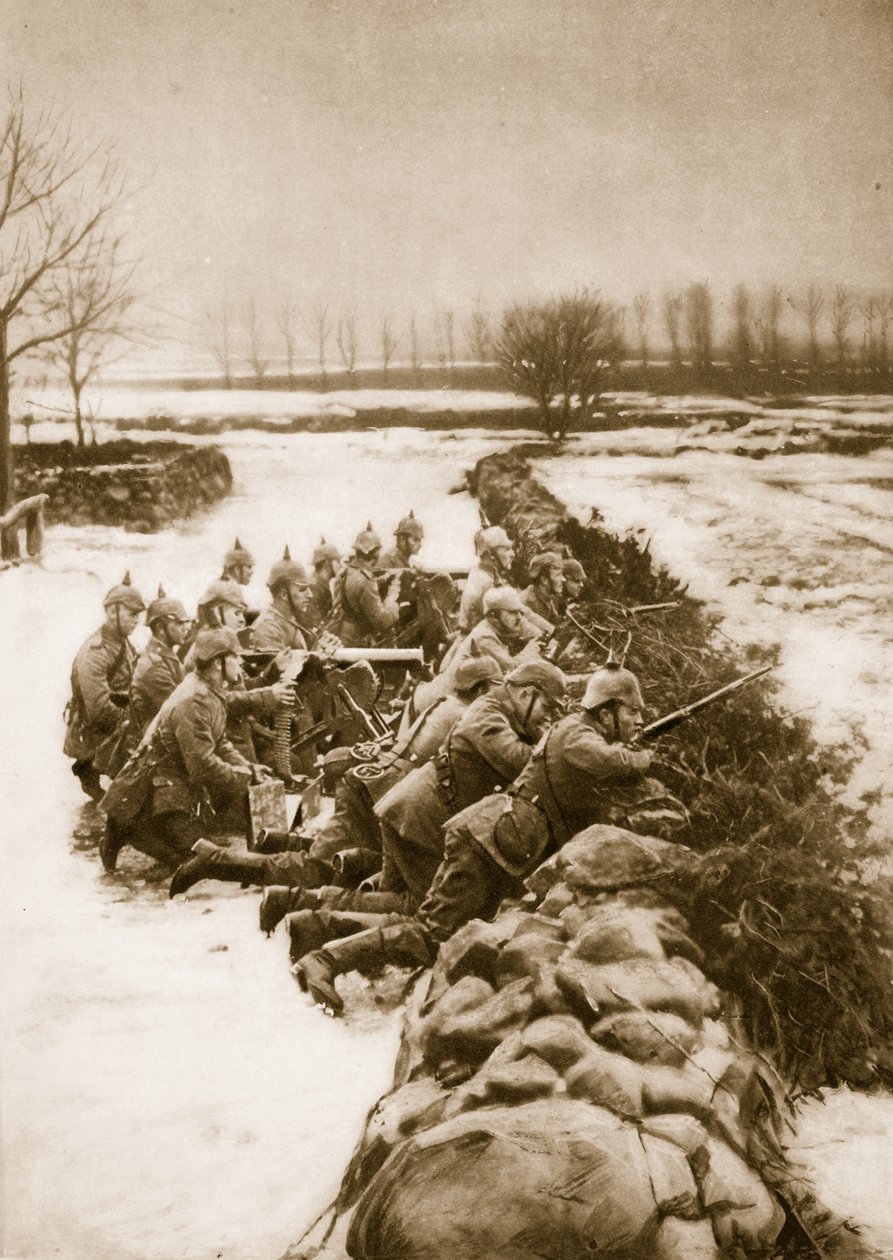 German Machine Gun Section Holding a Barricade in Poland by German School