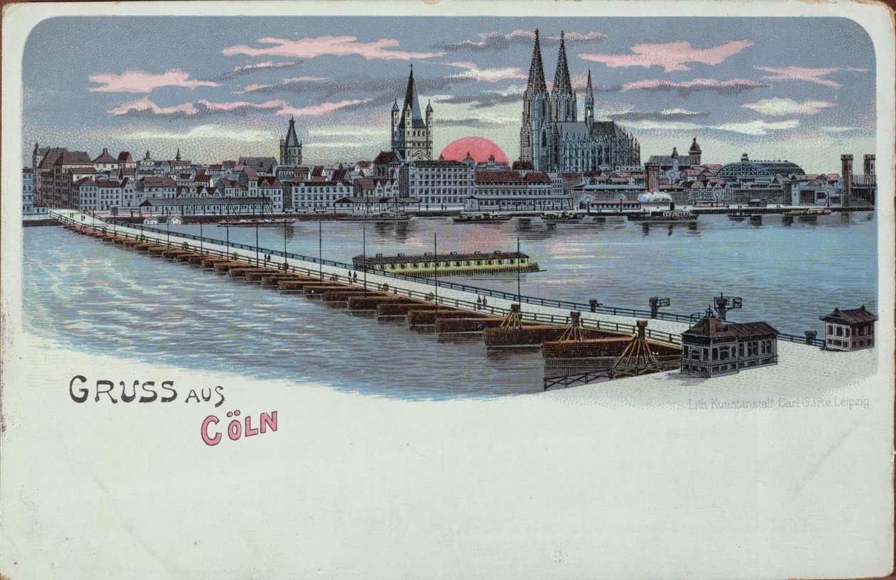 Greeting card of Cologne, pre 1900 by German School