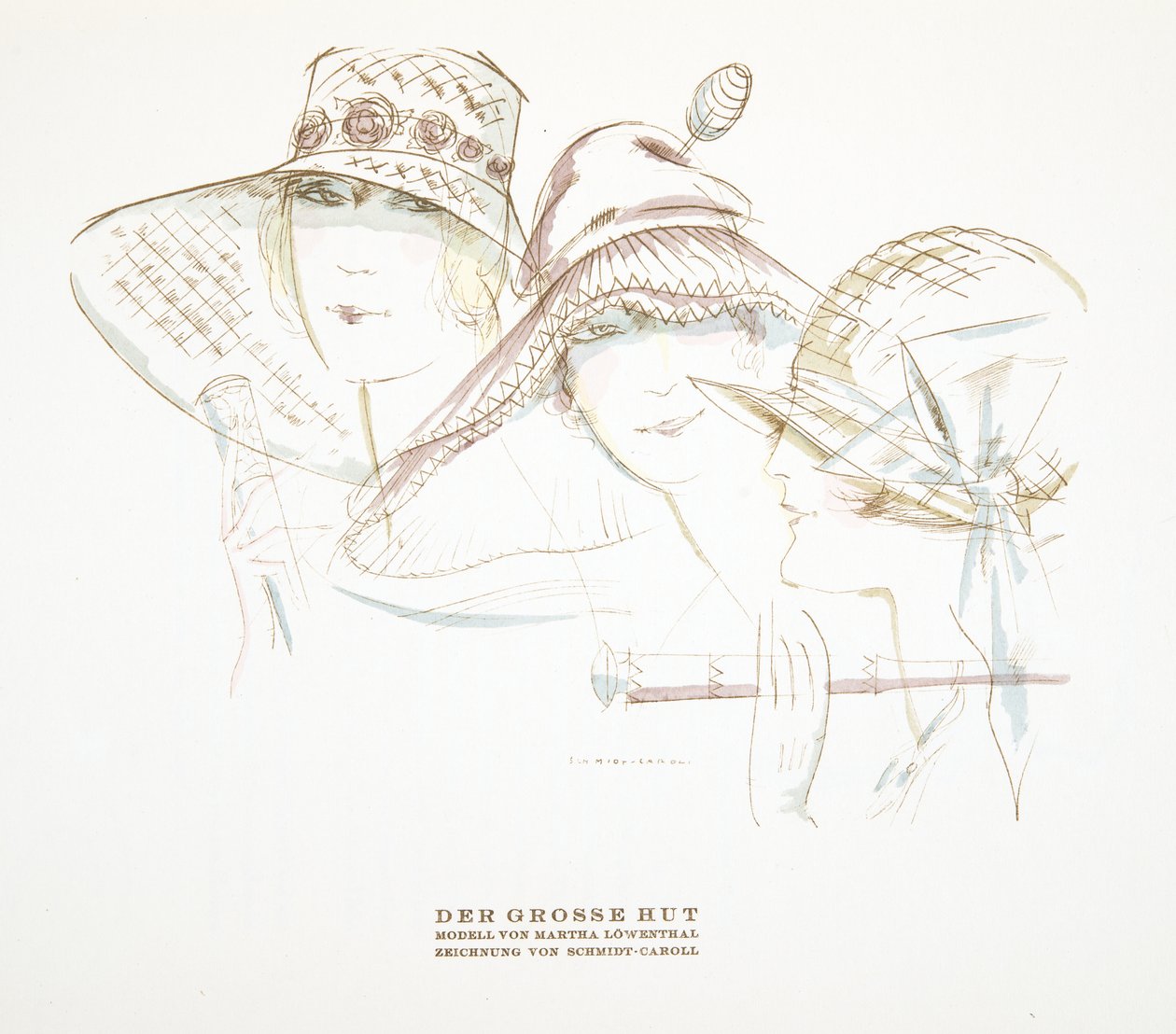 Hat Designs by Martha Lowenthal, from Styl by German School